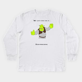 Ogre-whelming love - Shrek Kids Long Sleeve T-Shirt